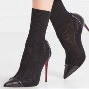❤️🖤Christian Louboutin  Dovi Dova Knit Studded Booties 🖤❤️